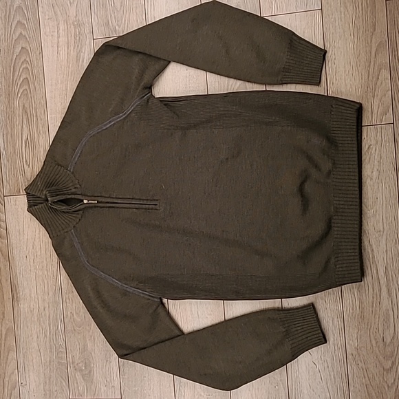 SMARTWOOL Dark Green Merino Wool Mens Small Half‎ Zip Pullover Sweater